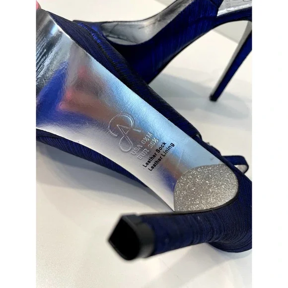 Adrianna Papell Blue and Silver Heels - Picture 5 of 7